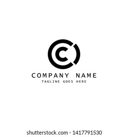 Letter C Negative Space in circle Logo Design Template. - Vector