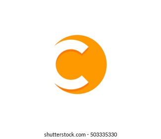 Letter C Negative Space Circle Logo Design Template