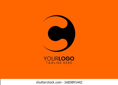 Letter C negative space logo