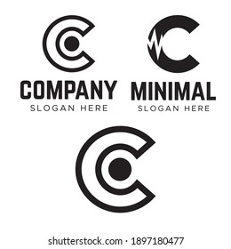Buchstabe C negatives Leerzeichen. Minimalismus-C-Logo