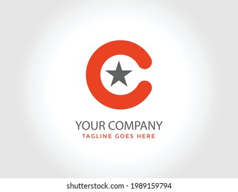 Letter C Negative Space Logo Design-Vorlage