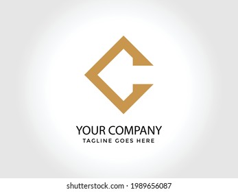 Letter C Negative Space Logo Design Template