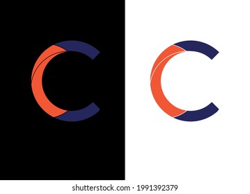 Plantilla de diseño de logotipo de espacio negativo de la letra C