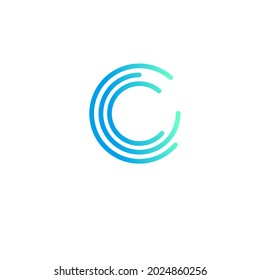 Letter C Negative Space Logo Design Template