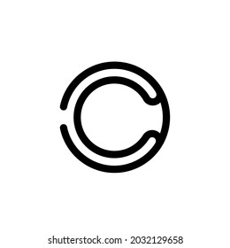 Plantilla de diseño de logotipo de espacio negativo de la letra C