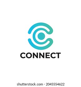 Plantilla de diseño de logotipo de espacio negativo de la letra C