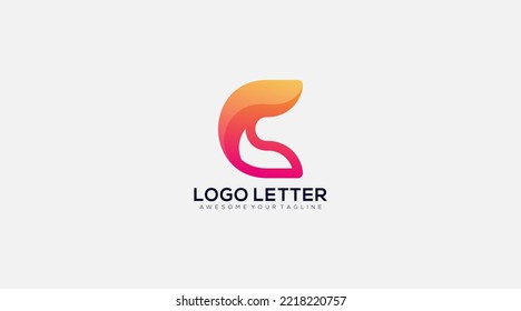 Letter C Negativ Space Logo Design, Vektorvorlage