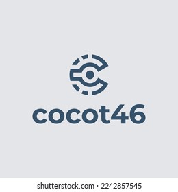 Letter C Negative Space Logo Design Template