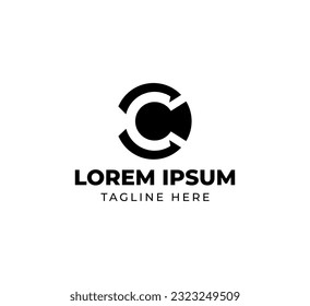 Letter C Negative Space Logo Design Template