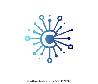 Letter C Network Share Icon Logo Design Element