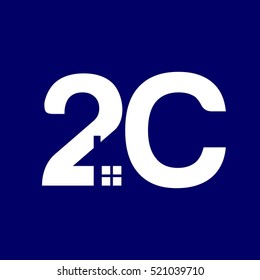letter c and number 2 logo vector