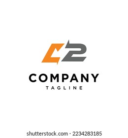 Letra C y número 2 Icono vector de logotipo Template.eps