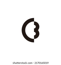 Letter C number 3 circle geometric symbol simple logo vector