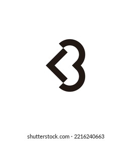 Letra c y número 3 símbolo geométrico simple vector de logotipo