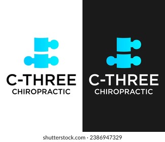 Letter C number 3 monogram chiropractic logo design.