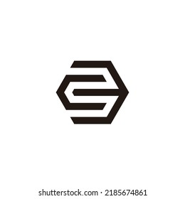 Letra c y símbolo hexagonal en forma de número 3 símbolo de logotipo simple vector