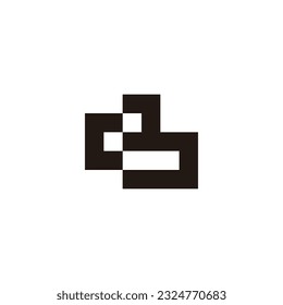 Letter c number 3 square geometric symbol simple logo vector