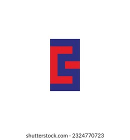 Letter c number 3 square, unique geometric symbol simple logo vector