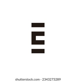 Letter c number 3 square geometric symbol simple logo vector