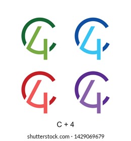 letter C with number 4 ready to use