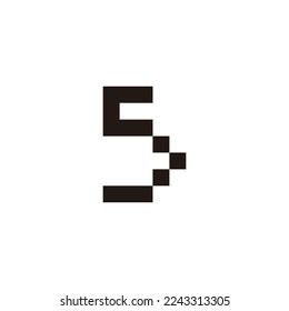 Letter c number 5 squares geometric symbol simple logo vector