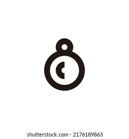 Letter c number 8, circle geometric symbol simple logo vector