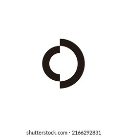Letter C and O circle geometric symbol simple logo vector