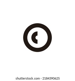 Letter c O circle, outline geometric symbol simple logo vector