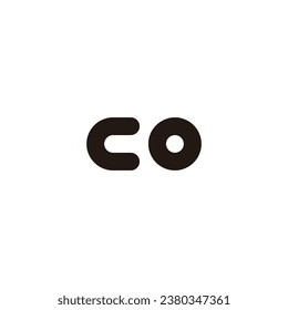 Letter C O curve geometric symbol simple logo vector