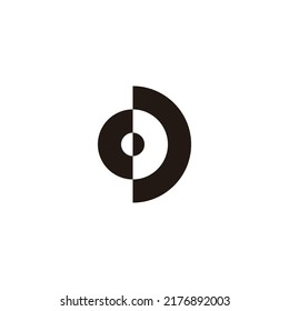 Letter C, O and D circle, outline geometric symbol simple logo vector