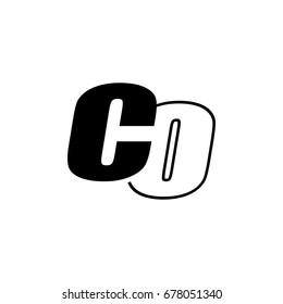 letter C and O logo overlapping black negative