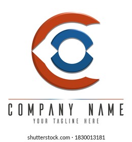 Plantilla de logotipo de letra C y O. Plantilla de logotipo comercial. Logo de CO. Silhouette CO