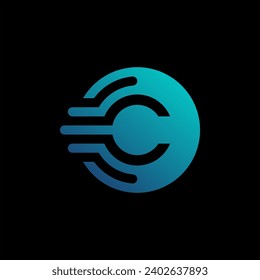 Letter C and O logo template. Abstract logo for business company. Corporate identity design element. CO silhouette