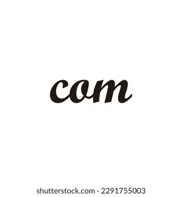 Letter, c, o and m connect geometric symbol simple logo vector