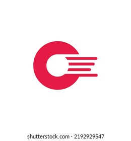 letter c o motion fast run logo vector 