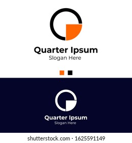 Letter C, O, Quarter Logo Template with Circle Shape Vector for Business, Data Analytic, Technology Company