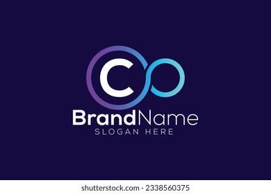 Letter C or C O Trendy and Professional Colorful infinity technology logo design vector template