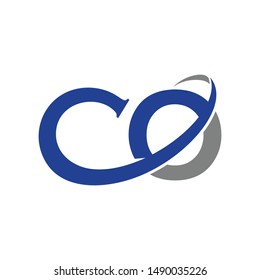 Letter C and O Vector Logo. Swoosh Icon and Symbol. Eps 10.