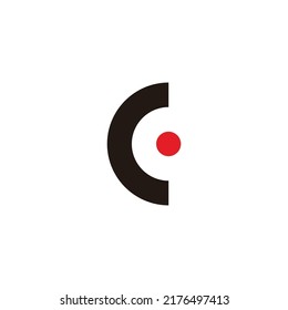Letra c off, símbolo geométrico punto simple vector logo