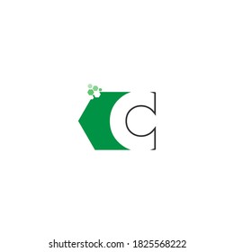 Letter C on hexagon icon design concept