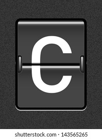 Letter C on a mechanical timetable