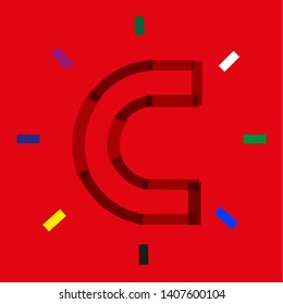 Letter C on modern colorful background	
