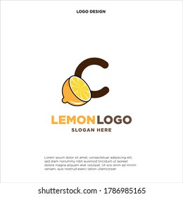 Letter C Orange Juice Logo Template Design Vector Illustration on White Background - Fresh Drink and Beverage Logo for Company - Cafe and Restaurant