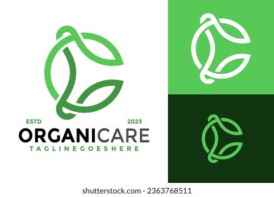 Letter C Organic Leaf Logo design vector symbol icon illustration