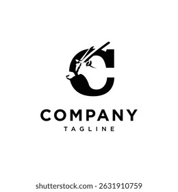 Letter C Oryx Logo Icon Vector