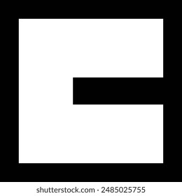 Buchstabe C Umriss, quadratisches geometrisches Symbol Einfaches Logo Vektorgrafik Design eps 10.
