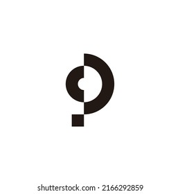 Letra C y símbolo geométrico de círculo P símbolo simple vector