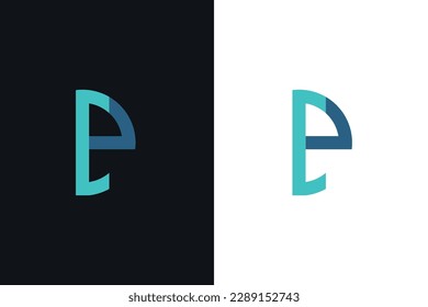 Buchstaben C und P kombinieren einzigartige Logo-Vektorgrafik. CEP-Logo-Vorlage mit dunklem und hellen Hintergrund.