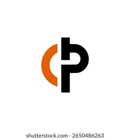letra C e P combinadas monograma logotipo vetor ilustração modelo design