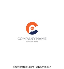 Letra C P CP PC chat logotipo de comunicación elemento vector.